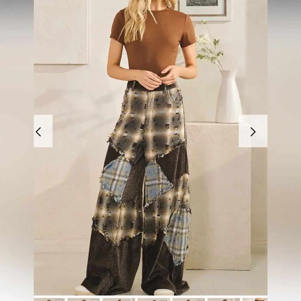 Oli & Hali Leopard and Plaid Pants - Picture 5 of 6